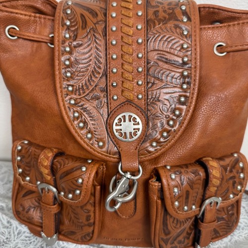 Rein bridle cognac tooled - rein,